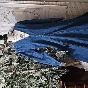 Zara The Tilda Raw Hem Long Line Denim Dress Medium